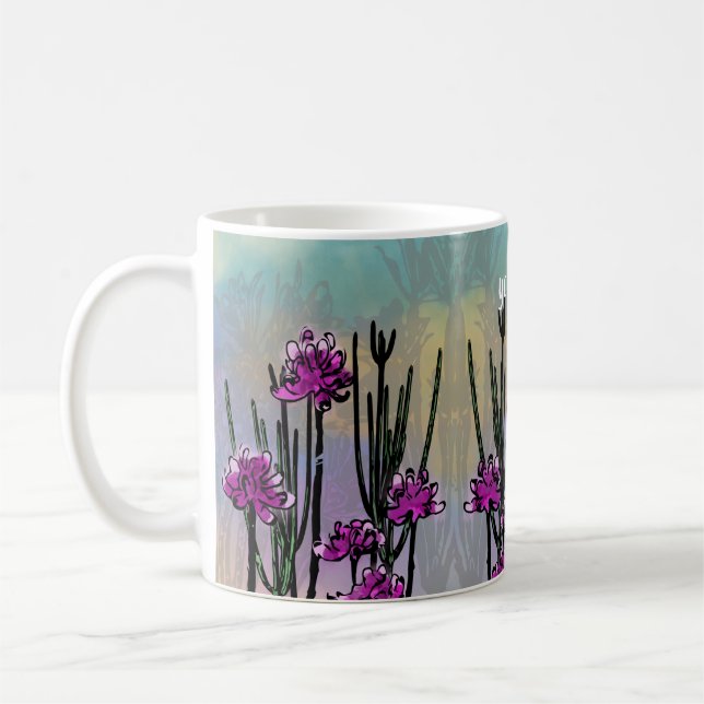 Caneca De Café Personalized Desert Blooms - Artistic Coffee Mug (Esquerda)