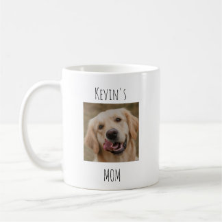 Caneca De Café Personalized Dog Mom 2 Photo Mug | Custom Gift