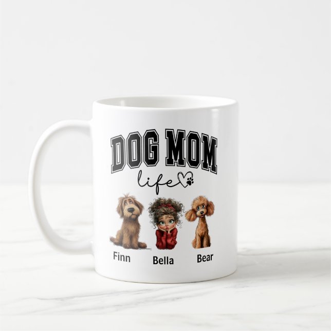 Caneca De Café Personalized Dog Mom photo – Happy Mother’s Day (Esquerda)
