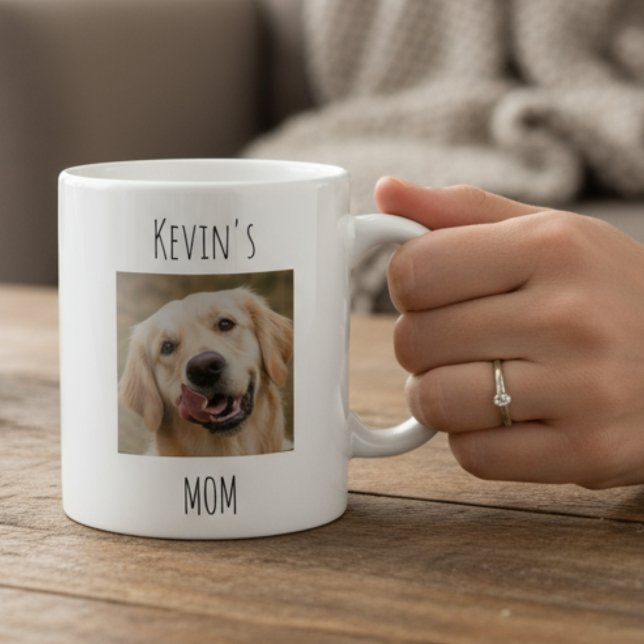 Caneca De Café Personalized Dog Mom Photo Mug | Custom Gift (Criador carregado)