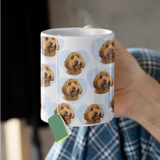 Caneca De Café Personalized Dog Photo | Custom Pet Heart  (Criador carregado)