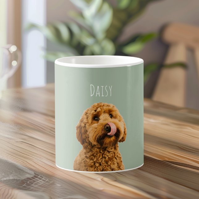 Caneca De Café Personalized Dog Photo | Custom Pet Name  (Criador carregado)