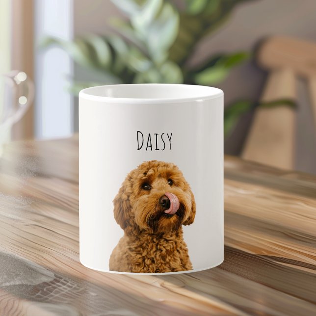 Caneca De Café Personalized Dog Photo | Custom Pet Name  (Criador carregado)