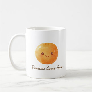Caneca De Café Personalized Dreams Come True Orange Pattern