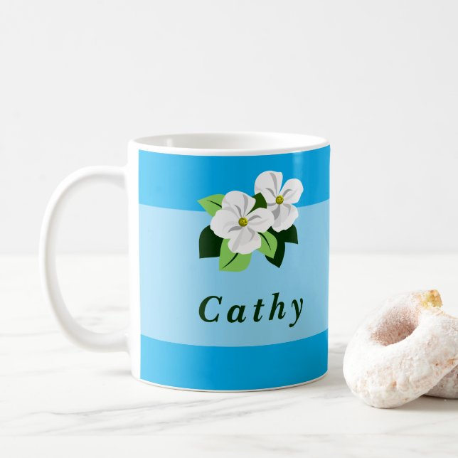 Caneca De Café Personalized Floral Mug (Com Donut)