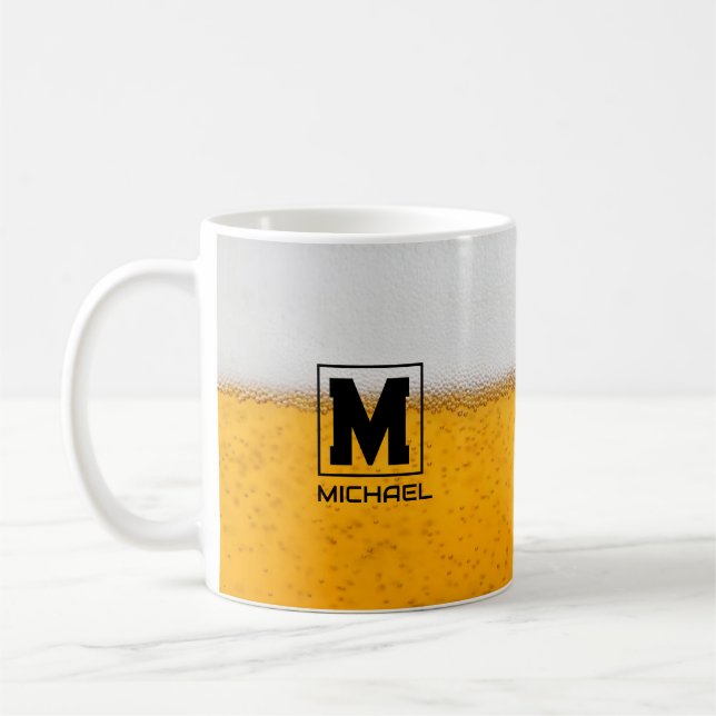 Caneca De Café Personalized Frosted Beer Mug with Custom Name (Esquerda)