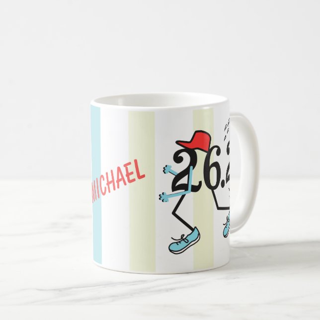 Caneca De Café PERSONALIZED Funny Marathon 26.2 © Gift for Runner (Frente Esquerda)