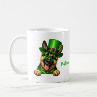 Caneca De Café Personalized German Shepherd St. Patty's Day 