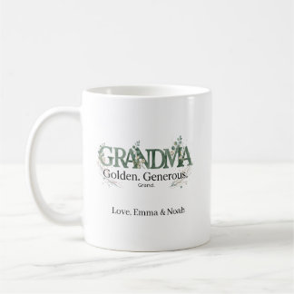 Caneca De Café Personalized Grandma Golden Generous Grand Quote