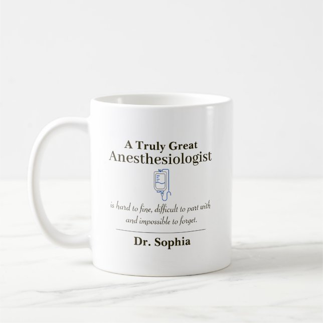 Caneca De Café Personalized Great Anesthesiologist Appreciation  (Esquerda)