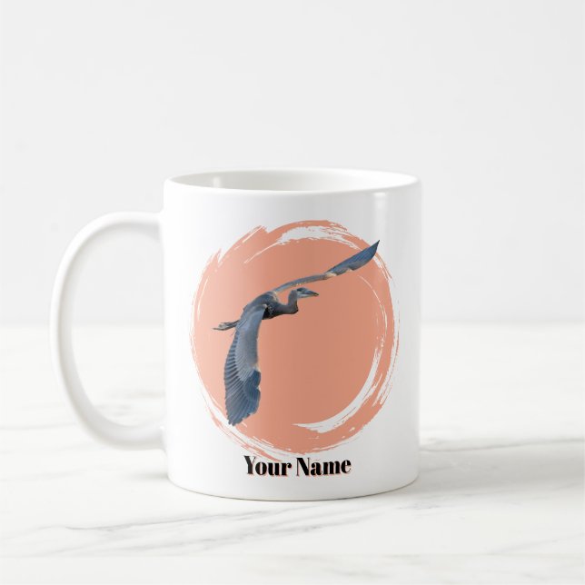 Caneca De Café Personalized Great Blue Heron Mug (Esquerda)