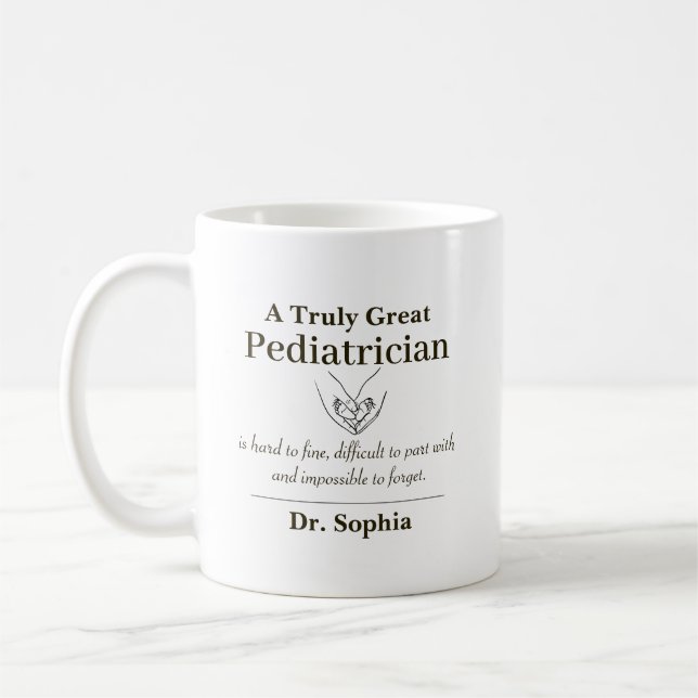 Caneca De Café Personalized Great Pediatrician Appreciation Gift (Esquerda)
