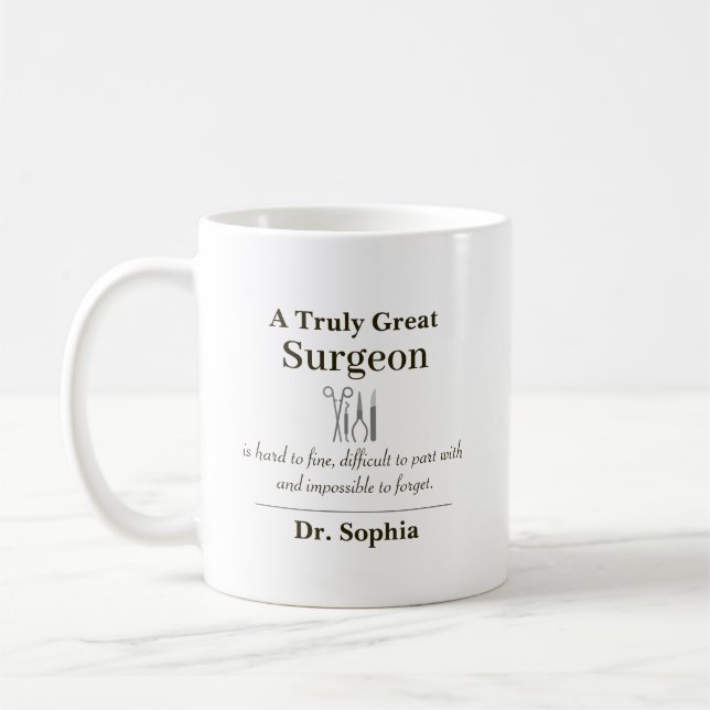 Caneca De Café Personalized Great Surgeon Appreciation Gift (Esquerda)