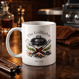 Caneca De Café Personalized Grillfather Monogram