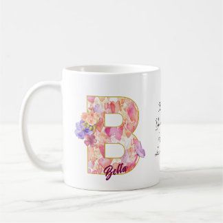 Caneca De Café Personalized Heart Pattern B Initial Design