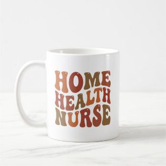 Caneca De Café Personalized Home Health Nurse Retro Typography