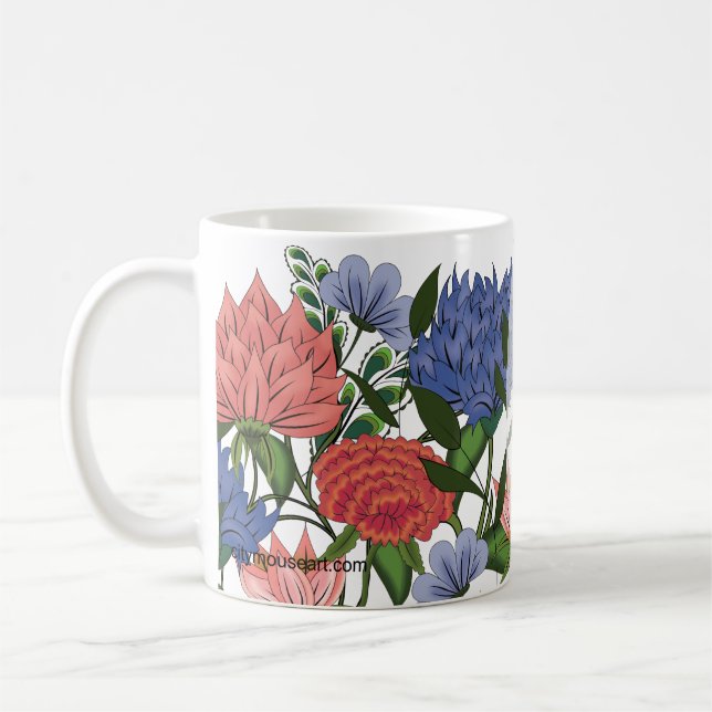 Caneca De Café Personalized Indian Floral (Esquerda)