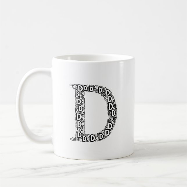 Caneca De Café Personalized Letter D Coffee Mug Gift (Esquerda)