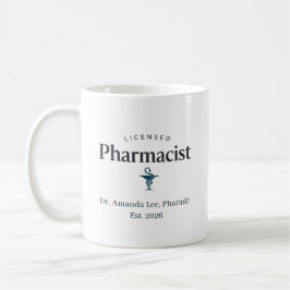 Caneca De Café Personalized Licensed Pharmacist