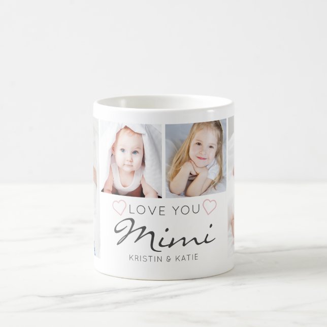 Caneca De Café Personalized LOVE YOU MIMI Handwritten 4 Photo (Centro)