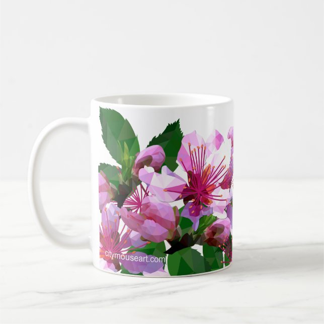 Caneca De Café Personalized Low Poly Cherry Blossom Coffee (Esquerda)