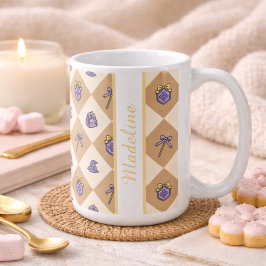 Caneca De Café Personalized Magic Academy Wizard School Gold