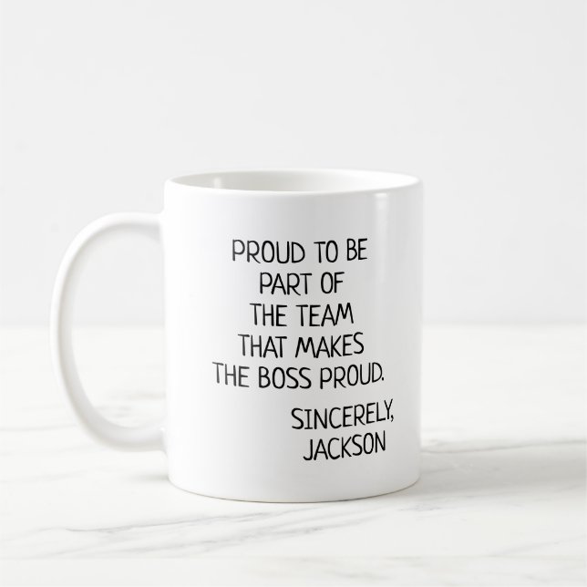 Caneca De Café Personalized Make The Boss Proud (Esquerda)
