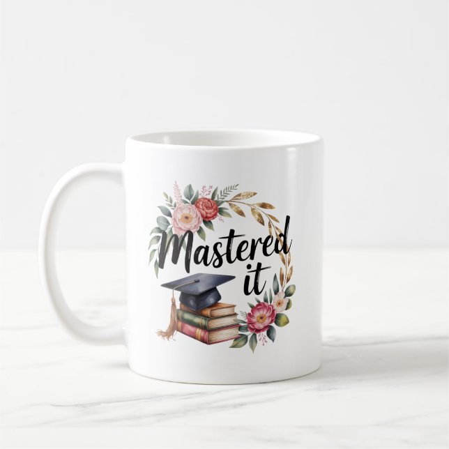 Caneca De Café Personalized Mastered It Graduation (Esquerda)
