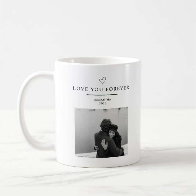 Caneca De Café "Personalized Merry Christmas with Photo & Name (Esquerda)