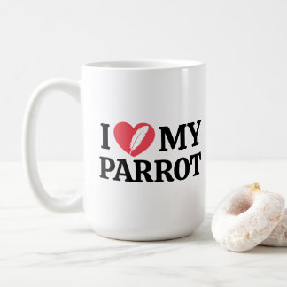 Caneca De Café Personalized Minimal White Parrot Love Quote