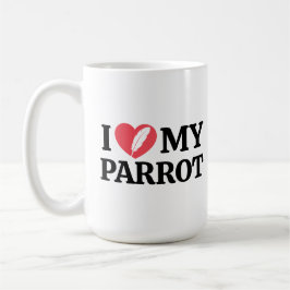 Caneca De Café Personalized Minimal White Parrot Love Quote