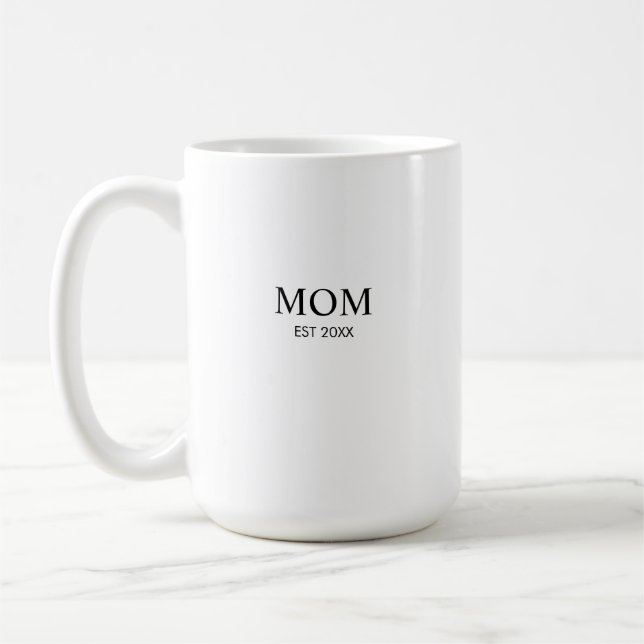 Caneca De Café Personalized Minimalist Year Established Mom (Esquerda)