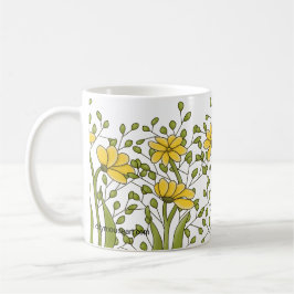 Caneca De Café Personalized Miss Bren Floral