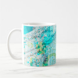 Caneca De Café Personalized Mixed Media Coffee Mug in Blue/Green