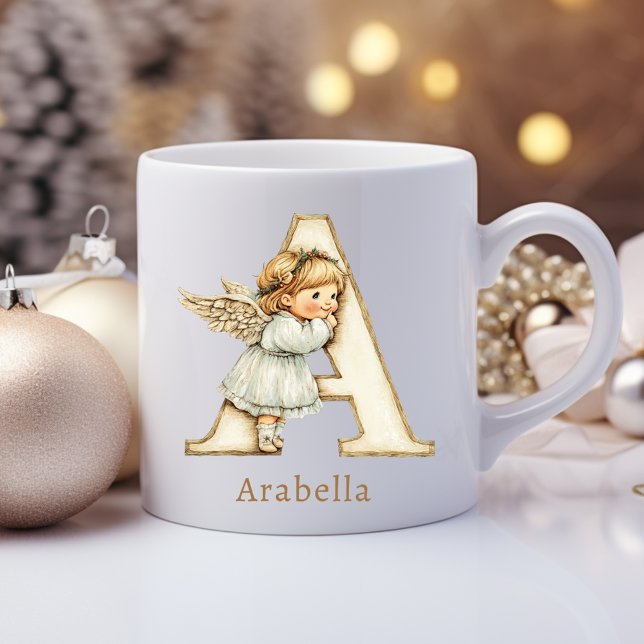 Caneca De Café Personalized Monogram A Initial Christmas Angel (Personalized Monogram A Initial Christmas Angel Coffee Mug
)