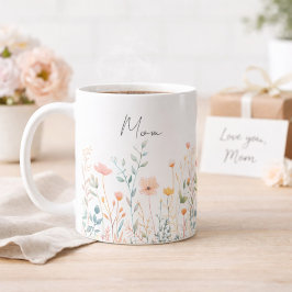 Caneca De Café Personalized Mother’s Day Wildflower Mom