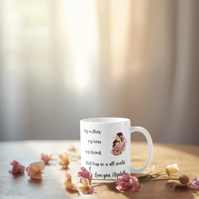 Caneca De Café Personalized Mother's Day Mom's Hug Mug (Criador carregado)