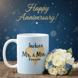 Caneca De Café Personalized Mr. & Mrs. Forever Mug