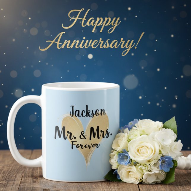 Caneca De Café Personalized Mr. & Mrs. Forever Mug (Criador carregado)