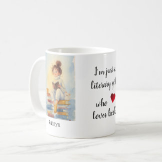 Caneca De Café Personalized Mug "Literary Girl"