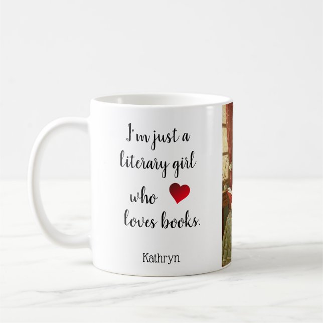 Caneca De Café Personalized Mug "Literary Girl" (Esquerda)
