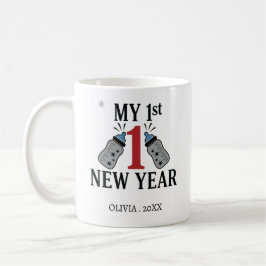 Caneca De Café Personalized My First New Year Mug – Custom Name