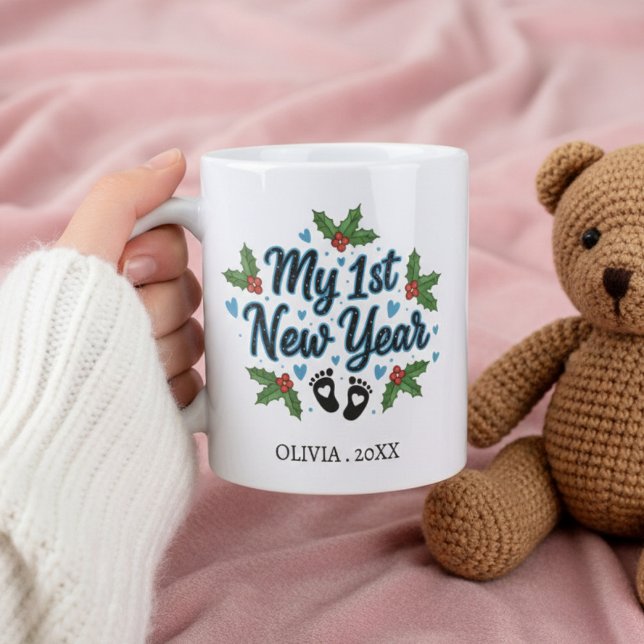 Caneca De Café Personalized My First New Year Mug – Custom Name (Criador carregado)