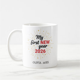 Caneca De Café Personalized My First New Year Mug – Custom Name