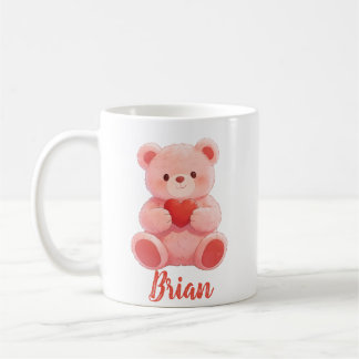 Caneca De Café Personalized Name Cute Teddy Bear 