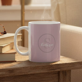 Caneca De Café Personalized Name Monogram Dusty Rose
