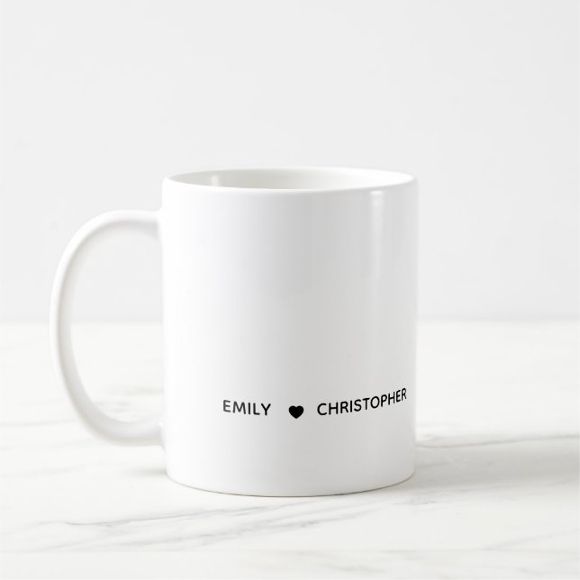 Caneca De Café Personalized Name Mug – Minimal Valentine Gift for (Esquerda)