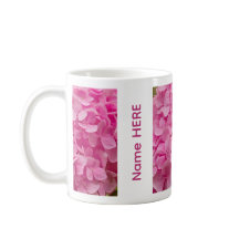 Personalized Name Pink Hydrangea Flower Photo