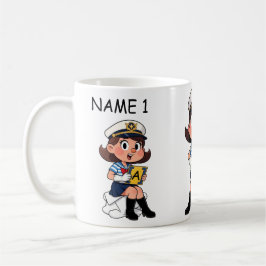 Caneca De Café Personalized  Name Sailor Cartoon Character 