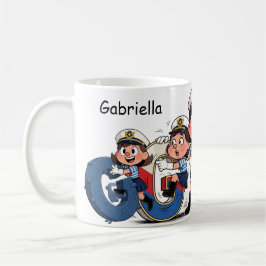 Caneca De Café Personalized  Name Sailor Cartoon Character * G *